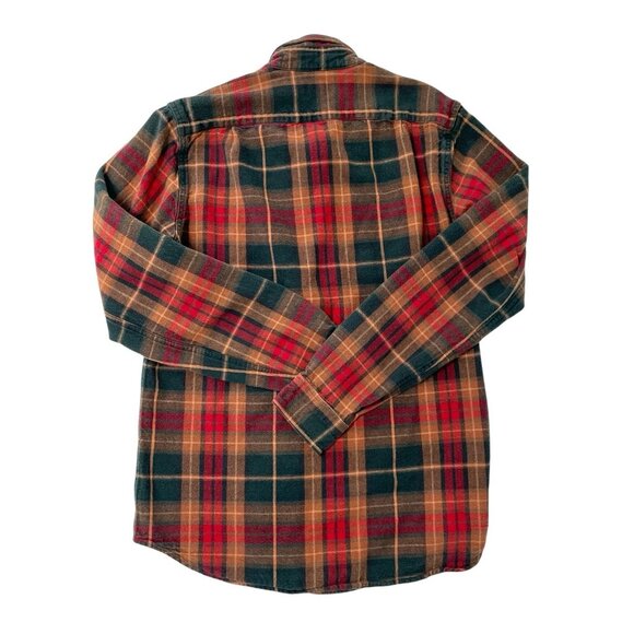 J Crew Plaid Elbow Patch Flannel Shirt Holiday Fall Winter Cabincore size Small - Picture 3 of 5